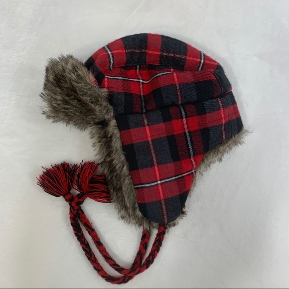 American Eagle Trapper Plaid Faux Fur Hat